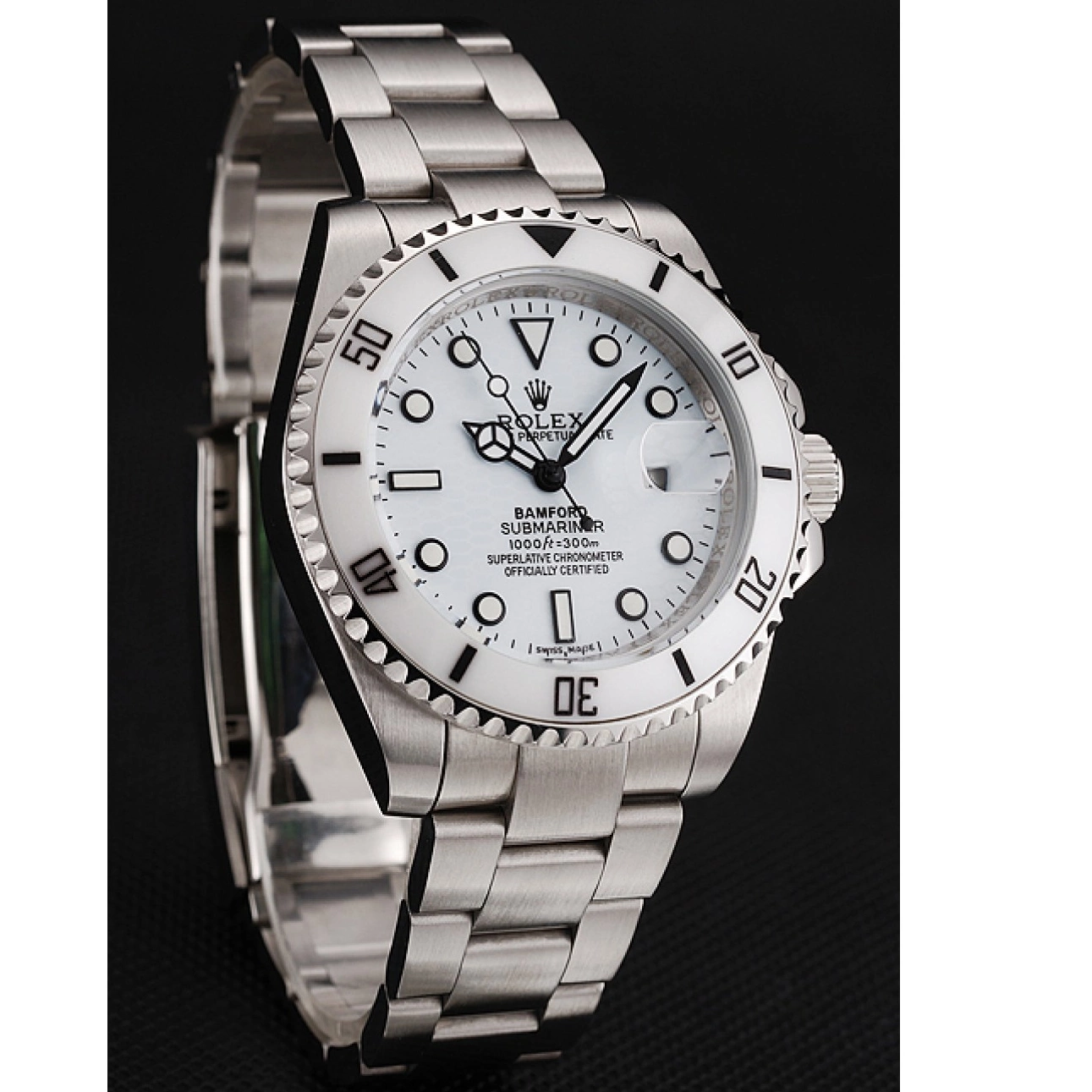 Rolex aaa copy Stainless 1453863 White Bamford Bracelet Steel Dial Rolex Submariner 0727